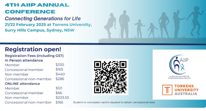 AIIP Conference logo including QR code. 