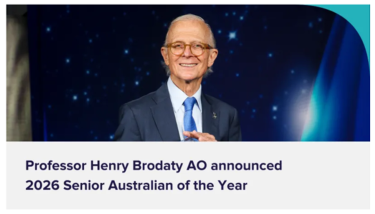 Video cover image of Prof Brodaty receiving his Senior Australian of the year award